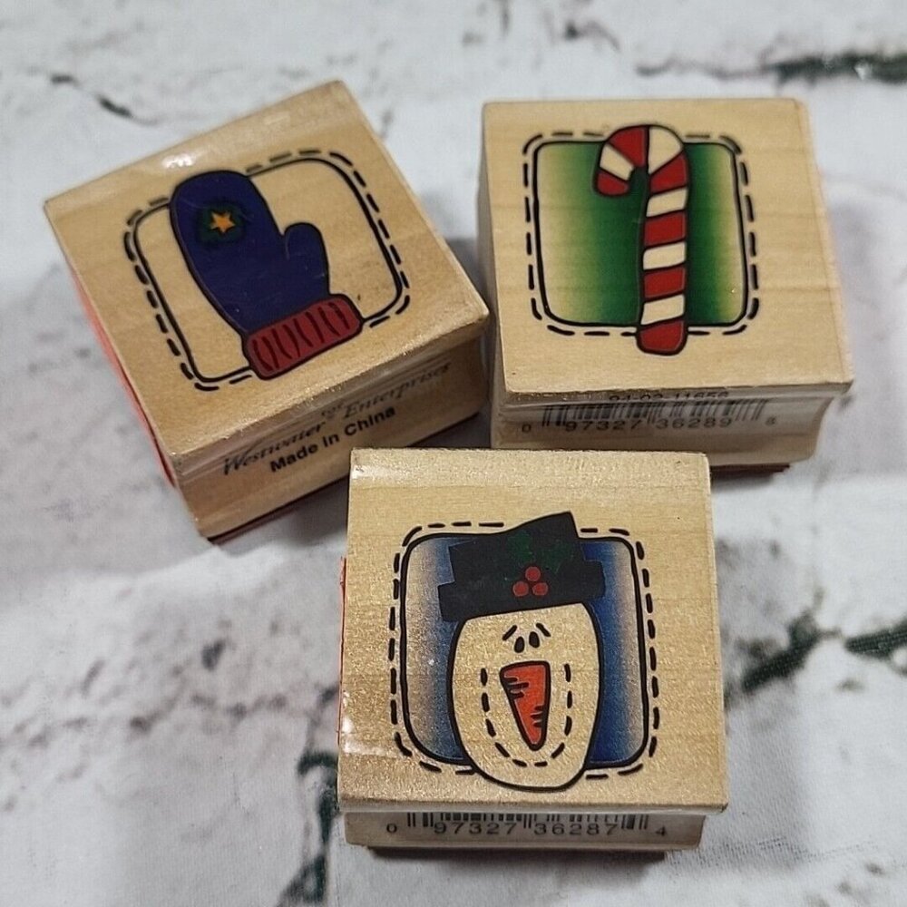 Vintage Westwater Holiday‎ Christmas Rubber Stamps Lot of 3